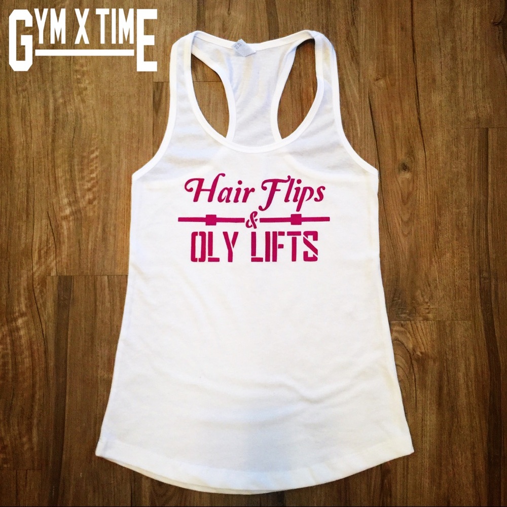 💗NEW💗 "HAIR FLIP & OLY LIFT" Tank by "GYMXTIME"